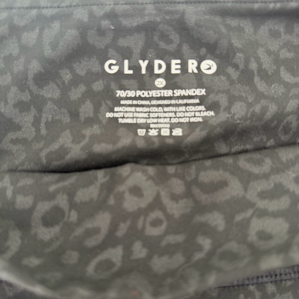 Glyder Black Leopard Embossed Leggings NWT Plus Size 2X High Rise Pockets - Picture 5 of 11